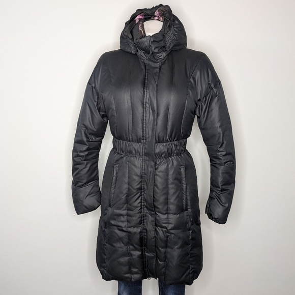 Kappa Jackets & Blazers - Kappa black goose down filled mid length winter hooded puffer coat L